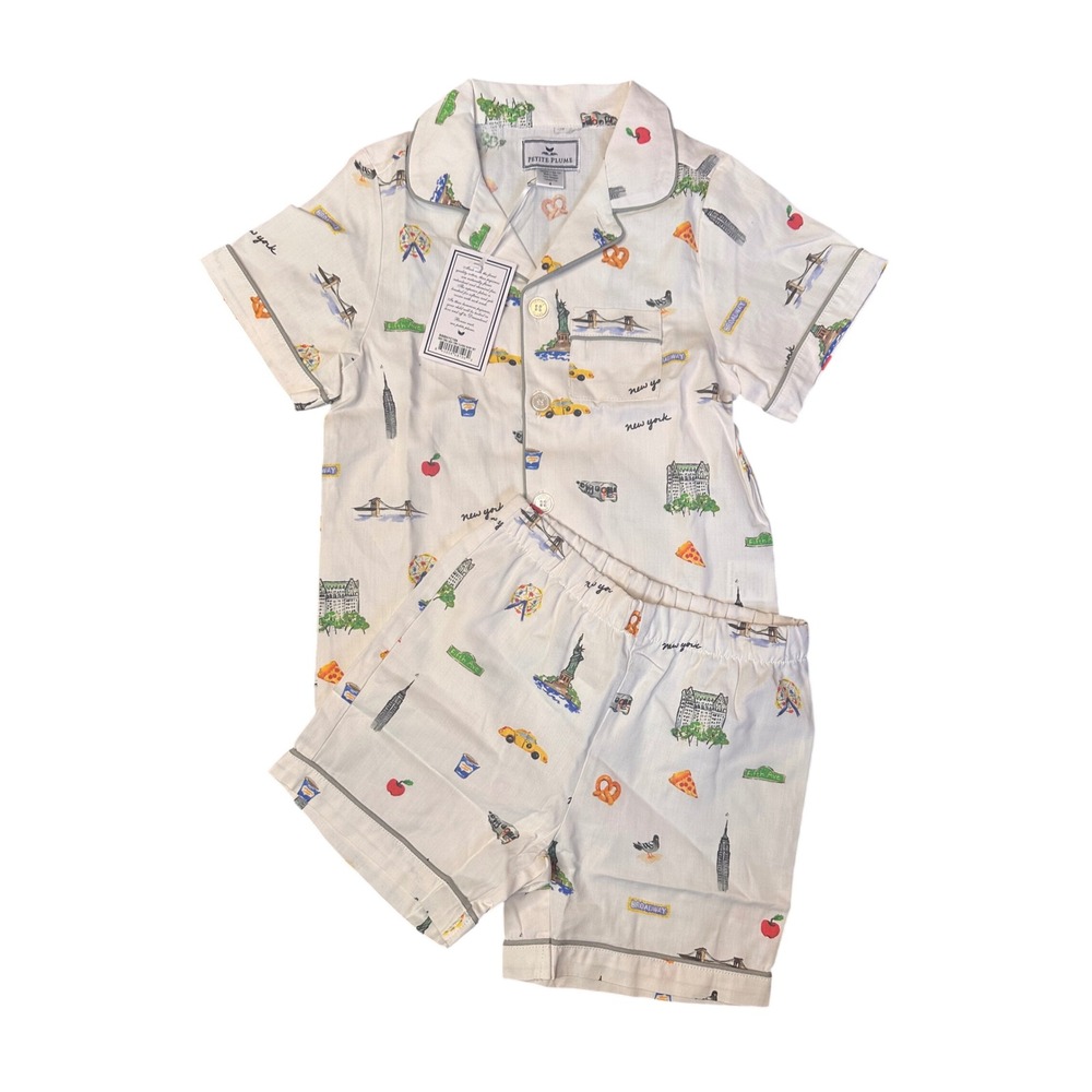 New Petite Plume Kids 4 New York! Classic Short Pajama Set Pizza